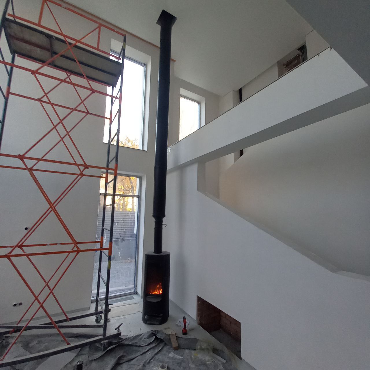 Печь камин с дымоходом